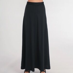 Black Maxi Skirt 70s Long Black Skirt High Waisted Hippie Festival Gothic Drape